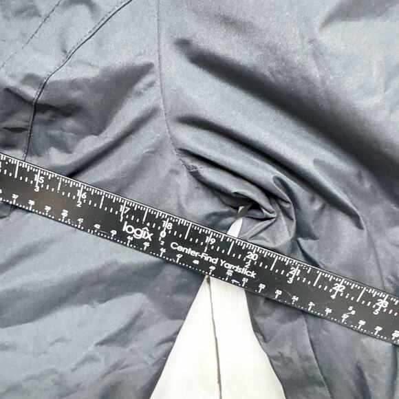 Faded Glory Jacket Women Sz Medium Black Collared Button Front Rain Trench Coat - Picture 4 of 8